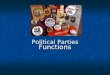 Political Parties Functions. Today many Americans take pride in their status as “independent” voters Today many Americans take pride in their status