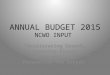 ANNUAL BUDGET 2015 NCWO INPUT “Accelerating Growth, Ensuring Fiscal Sustainability, Prospering the Rakyat”
