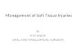 Management of Soft Tissue Injuries By A.M SALEHI ORAL AND MAXILLOFACIAL SURGEON