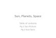 Sun, Planets, Space Table of contents Pg 1 Sun Picture Pg 2 Sun facts