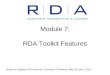 Module 7: RDA Toolkit Features Library of Congress RDA Seminar, University of Florence, May 29-June 2, 2011