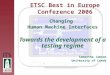 ETSC Best in Europe Conference 2006 Changing Human Machine Interfaces Towards the development of a testing regime Samantha Jamson University of Leeds