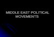 MIDDLE EAST POLITICAL MOVEMENTS MIDDLE EAST POLITICAL MOVEMENTS