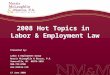 2008 Hot Topics in Labor & Employment Law Presented by: Labor & Employment Group Norris McLaughlin & Marcus, P.A. Somerville, NJ 08876-1018 908-722-0700