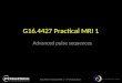 G16.4427 Practical MRI 1 – 5 th March 2015 G16.4427 Practical MRI 1 Advanced pulse sequences