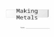 Making Metals Name ______________________. Mendeleev Periodic table The periodic table arranges all the elements in groups according to their properties