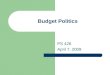 Budget Politics PS 426 April 7, 2009. Budget categories, 2008