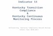 Indicator 13 Kentucky Transition Compliance & Kentucky Continuous Monitoring Process Referencing Kentucky Compliance Record Review School Year 2010-2011