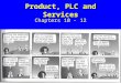 Product, PLC and Services Chapters 10 - 12. What is a Product? Anything that can be offered to a market to satisfy a want or need. It is usually judged