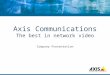 Axis Communications The best in network video Company Presentation