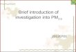 Brief introduction of investigation into PM 2.5 20120701