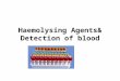 Haemolysing Agents& Detection of blood. Blood components