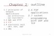 Application Layer2-1 Chapter 2: outline 2.1 principles of network applications – app architectures – app requirements 2.2 Web and HTTP 2.3 FTP 2.4 electronic