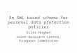 An OWL based schema for personal data protection policies Giles Hogben Joint Research Centre, European Commission