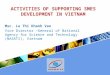 LOGO Msc. Le Thi Khanh Van Vice Director –General of National Agency for Science and Technology (NASATI), Vietnam ACTIVITIES OF SUPPORTING SMES DEVELOPMENT