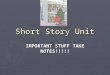Short Story Unit IMPORTANT STUFF TAKE NOTES!!!!!