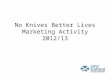 No Knives Better Lives Marketing Activity 2012/13