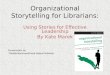 Organizational Storytelling for Librarians: Using Stories for Effective Leadership By Kate Marek Presentation by Claudia Baranowski and Hadeal Salamah