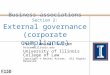 Business associations Section 2: External governance (corporate compliance) Prof. Amitai Aviram Aviram@illinois.edu University of Illinois College of Law