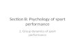 Section B: Psychology of sport performance 2. Group dynamics of sport performance