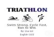By: Lisa Izzi English 1103. Background What is a triathlon? – a race consisting of swimming, biking and running Ironman – The hardest triathlon there