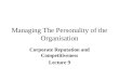 Managing The Personality of the Organisation Corporate Reputation and Competitiveness Lecture 9
