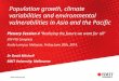 Population growth, climate variabilities and environmental vulnerabilities in Asia and the Pacific Plenary Session 4 “Realizing the future we want for