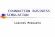 FOUNDATION BUSINESS SIMULATION Success Measures. Profits Market Share ROS Asset Turnover ROA ROE Stock Price Market Capitalization Select 3 – 4 that you