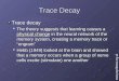 Trace Decay Trace decay The theory suggests that learning causes a physical change in the neural network of the memory system, creating a memory trace