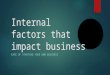 Internal factors that impact business EASE OF STARTING YOUR OWN BUSINESS