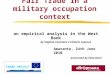 Fair Trade in a military occupation context an empirical analysis in the West Bank by Stefano Castriota e Vittorio Leproux FRAME PROJECT Amarante, 24th