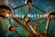 Atomic Matter. Matter Matter is the term used to describe anything that has mass and takes up space. Four states of matter: gas, liquid, solid, and plasma