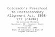 Colorado’s Preschool to Postsecondary Alignment Act, SB08-212 (CAP4K) Co-convened Meeting Gunnison, CO – Western State College November 10, 2008 Dept of