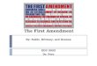 The First Amendment By: Subhi, Brittany, and Deanna EDU 2022 Dr. Fero