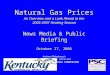 Natural Gas Prices An Overview and a Look Ahead to the 2006-2007 Heating Season News Media & Public Briefing October 27, 2006 Andrew Melnykovych Communications