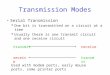 Transmission Modes Serial Transmission  One bit is transmitted on a circuit at a time  Usually there is one transmit circuit and one receive circuit