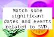 Match some significant dates and events related to SVD