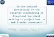 On the reduced sensitivity of the Atlantic overturning to Greenland ice sheet melting in projections: a multi-model assessment Swingedouw D., Rodehacke