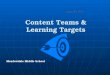 Content Teams & Learning Targets August 28, 2008 Meadowdale Middle School