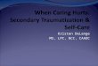Kristen DeLange MS, LPC, NCC, CAADC. Introduction Outline of the day Learning Objectives Discuss and identify the history and causation of secondary traumatization,