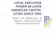 LOCAL EXECUTIVE POWER IN LATIN AMERICAN CAPITAL CITIES SINCE 1945 Waves of democracy & Import Substitution Industrialization