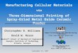 Manufacturing Cellular Materials via Three-Dimensional Printing of Spray- Dried Metal Oxide Ceramic Powder September 25, 2007 Christopher B. Williams David
