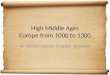 High Middle Ages Europe from 1000 to 1300 AP World History: Chapter 10 Notes