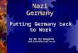 Nazi Germany Putting Germany back to Work By Mr RJ Huggins 