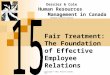 Copyright © 2011 Pearson Canada Inc. Fair Treatment: The Foundation of Effective Employee Relations Dessler & Cole Human Resources Management in Canada