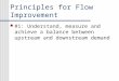 Principles for Flow Improvement #1: Understand, measure and achieve a balance between upstream and downstream demand