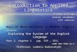 Introduction to Applied Linguistics 4-year College Junior students Fall semester Topics: Ways of Word-Building in Modern English Textbook: Exploring the