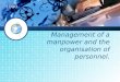 LOGO Management of a manpower and the organisation of personnel