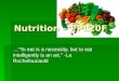 Nutrition – PPL20F …“To eat is a necessity, but to eat intelligently is an art.” -La Rochefoucauld
