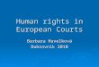 Human rights in European Courts Barbara Havelková Dubrovnik 2010